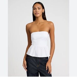 NWT A New Day White Strapless Peplum Tank Top sz M